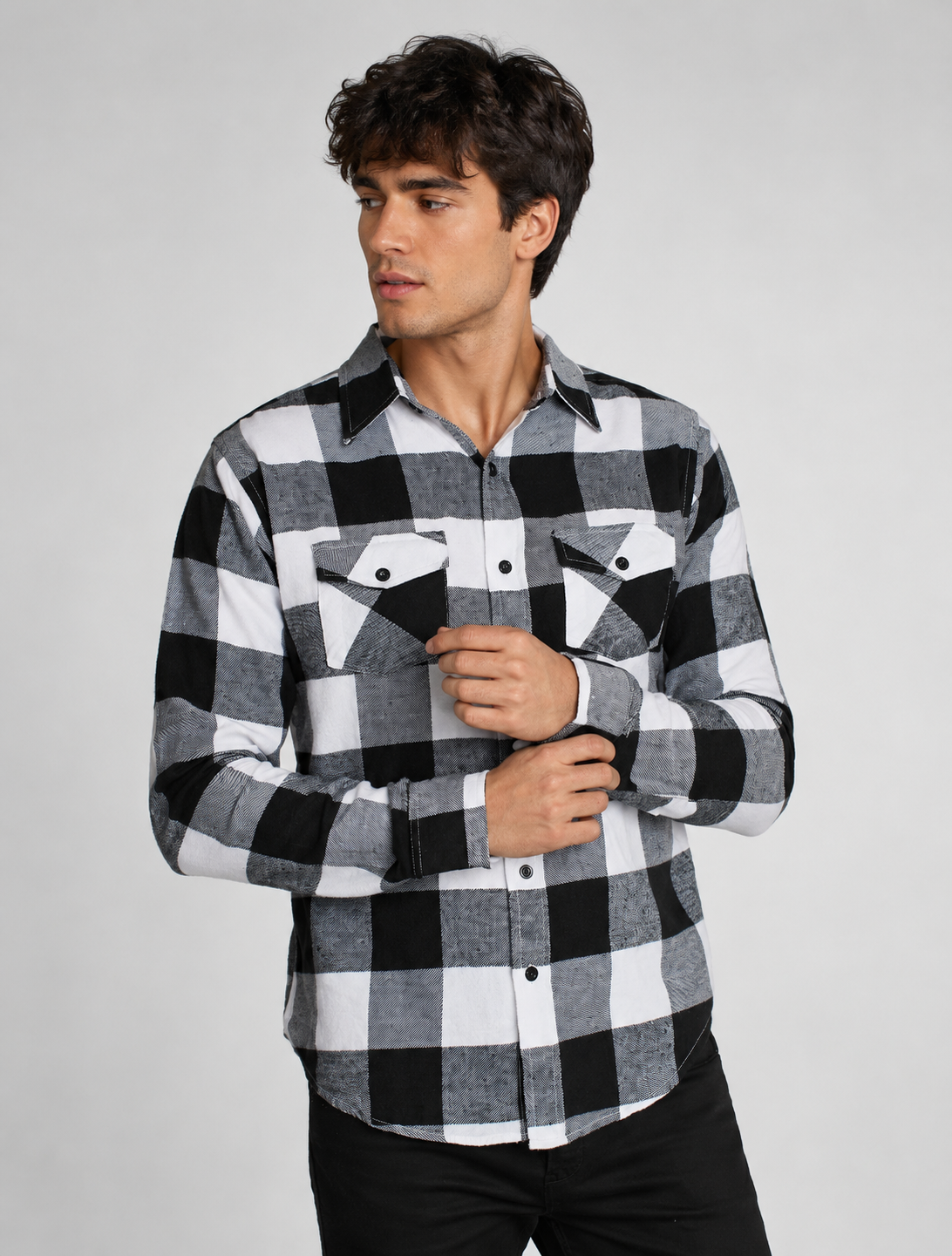 Flannel Long Sleeve Buffalo Plaid Shirt