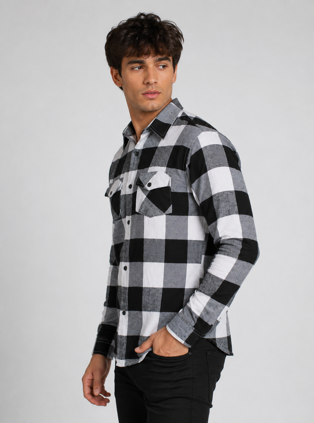Flannel Long Sleeve Buffalo Plaid Shirt