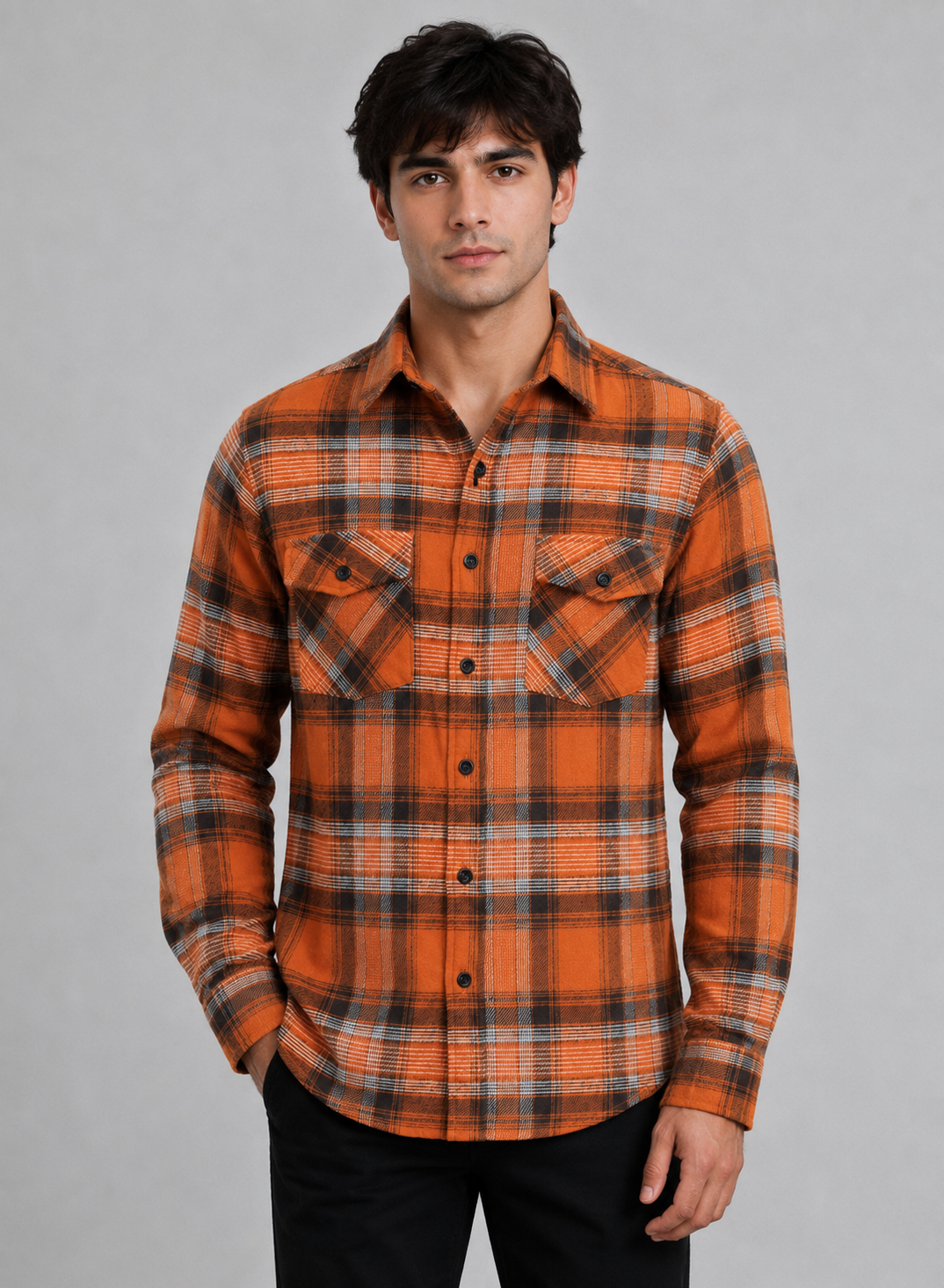 Flannel Long Sleeve Buffalo Plaid Shirt