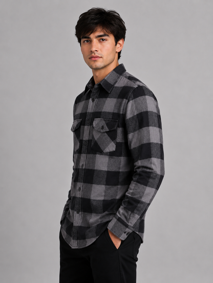 Flannel Long Sleeve Buffalo Plaid Shirt