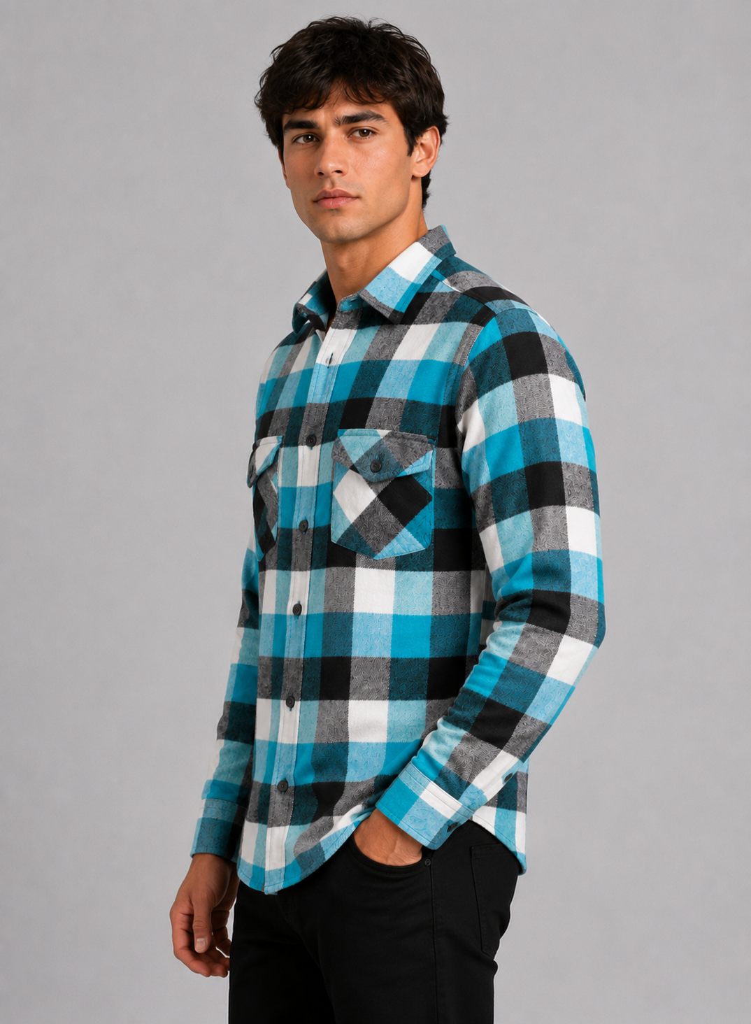 Flannel Long Sleeve Buffalo Plaid Shirt