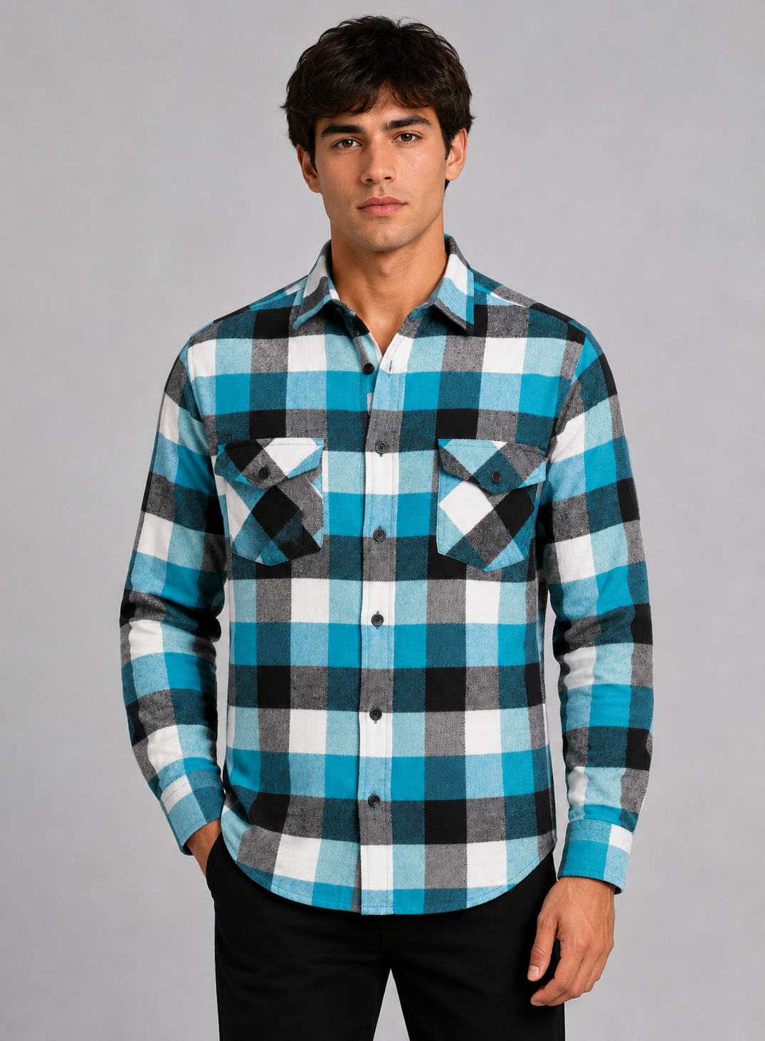 Flannel Long Sleeve Buffalo Plaid Shirt