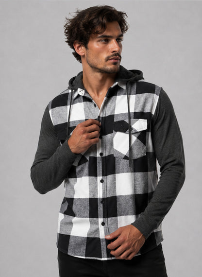 Flannel Shirt With Detachable Hood