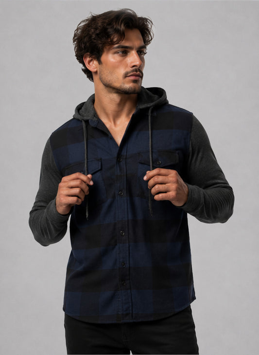Flannel Shirt With Detachable Hood