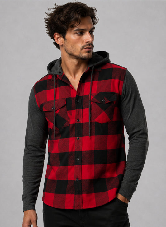 Flannel Shirt With Detachable Hood