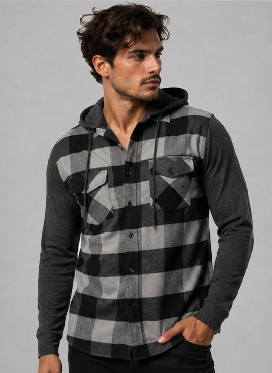 Flannel Shirt With Detachable Hood