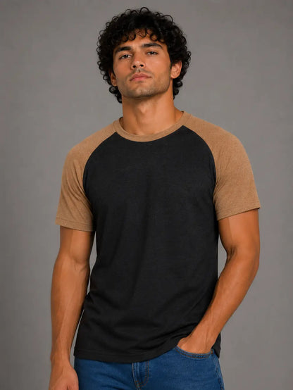 MEN'S 3/4 BASEBALL RAGLAN T-SHIRT SHORT SLEEVE