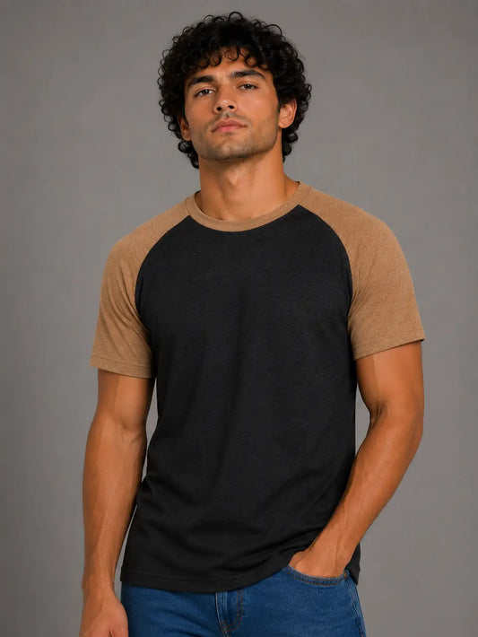 MEN'S 3/4 BASEBALL RAGLAN T-SHIRT SHORT SLEEVE