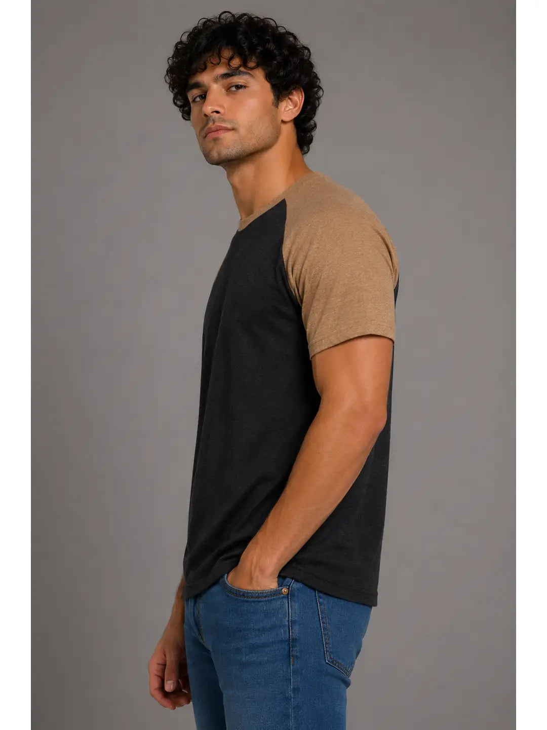 MEN'S 3/4 BASEBALL RAGLAN T-SHIRT SHORT SLEEVE