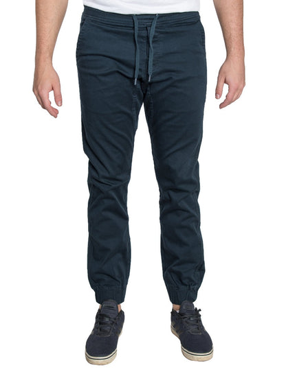 JOGGER TWILL STRETCH PANTS - #NAVY BLUE