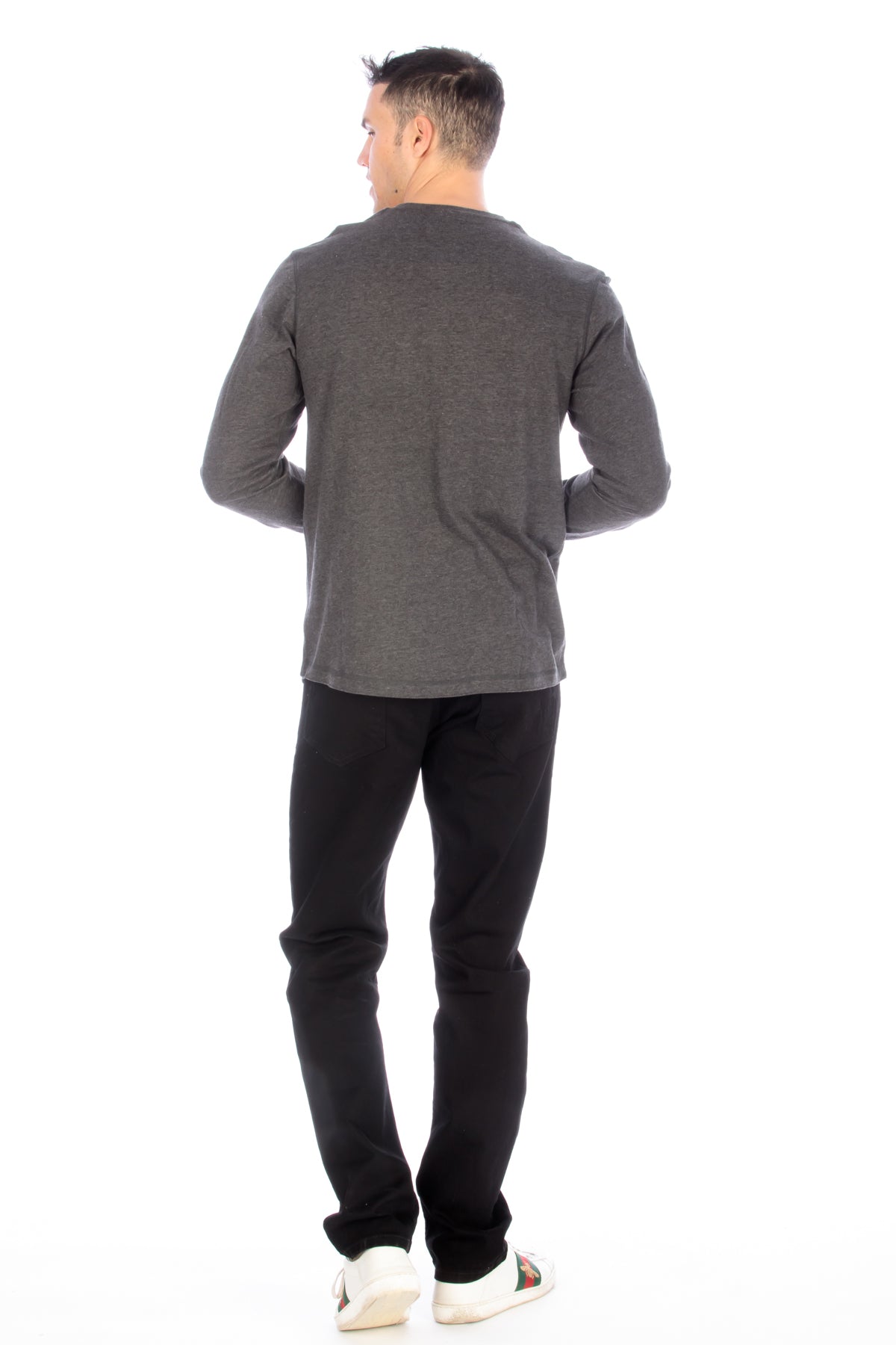 Long Sleeve Henley T-Shirt - Charcoal