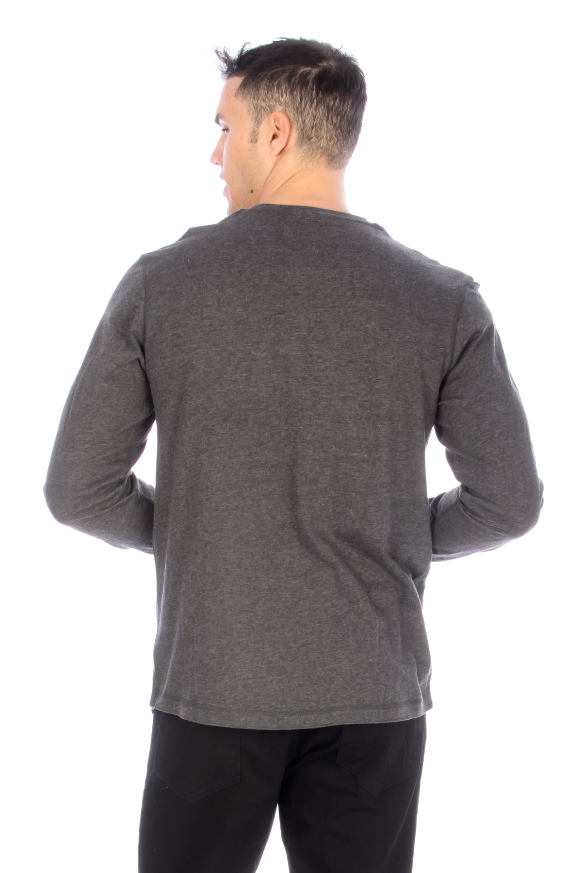 Long Sleeve Henley T-Shirt - Charcoal