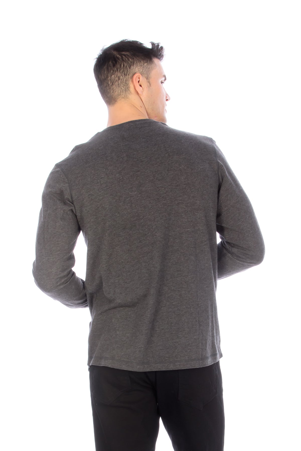 Long Sleeve Henley T-Shirt - Charcoal