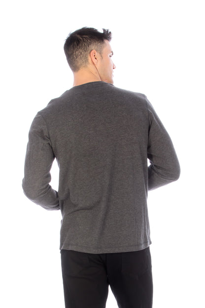 Long Sleeve Henley T-Shirt - Charcoal