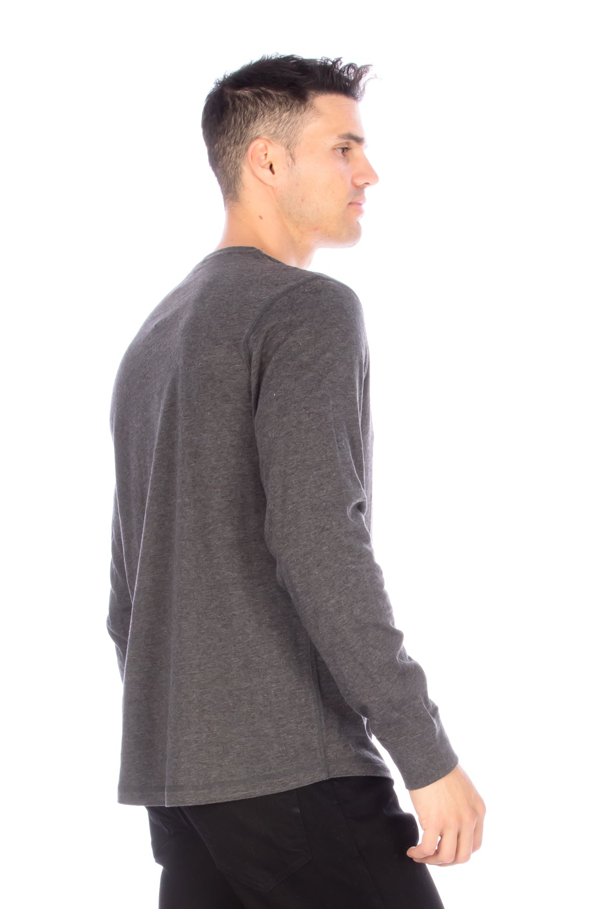 Long Sleeve Henley T-Shirt - Charcoal