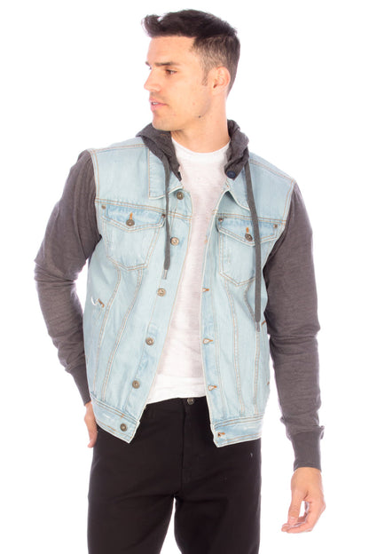 DENIM HOODIE JACKET - #LSB