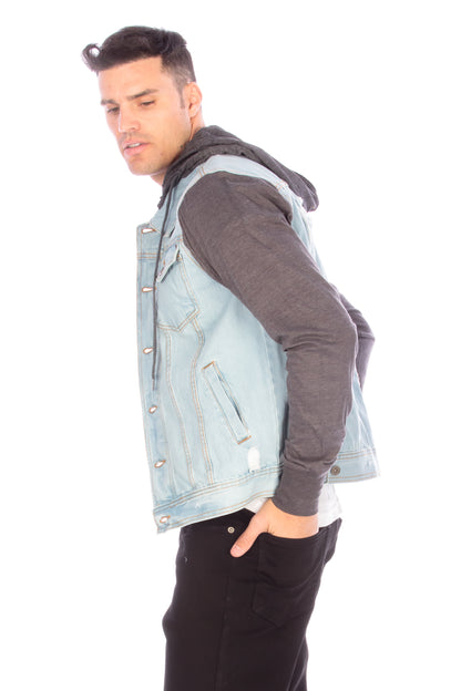 DENIM HOODIE JACKET - #LSB