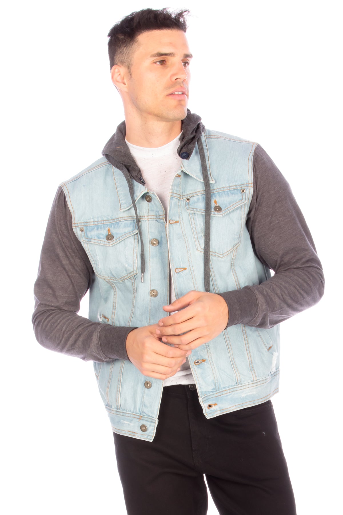 DENIM HOODIE JACKET - #LSB