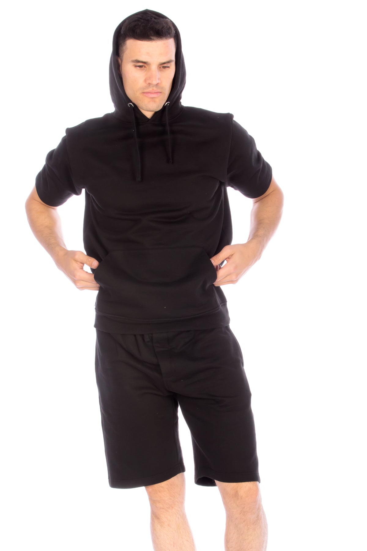 FLEECE JOGGER SHORT #BLACK