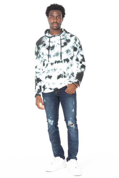 TIE DYE LIGHTWEIGHT HOODIE #WHITE