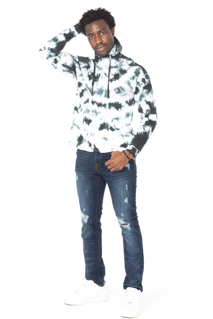 TIE DYE LIGHTWEIGHT HOODIE #WHITE
