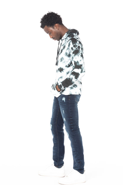 TIE DYE LIGHTWEIGHT HOODIE #WHITE