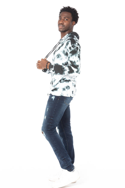 TIE DYE LIGHTWEIGHT HOODIE #WHITE