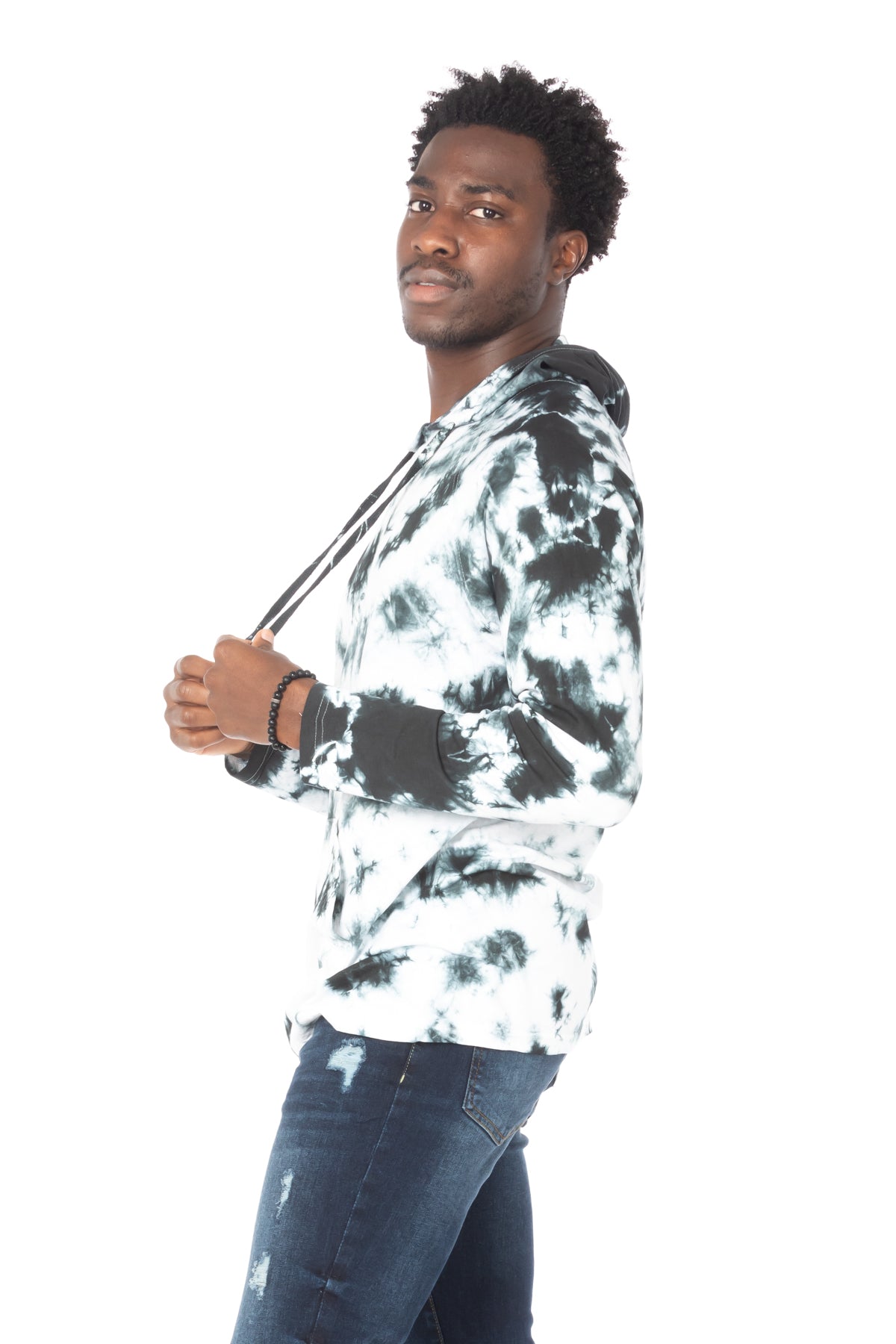 TIE DYE LIGHTWEIGHT HOODIE #WHITE