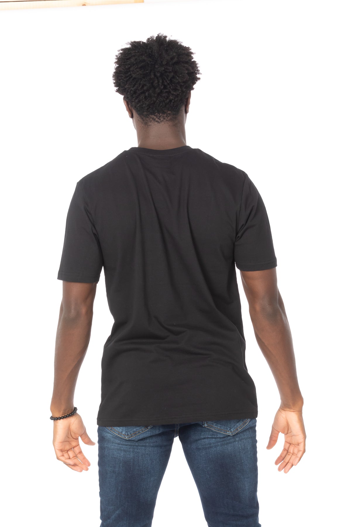 Solid Black Stripe Gray Cotton T-Shirt