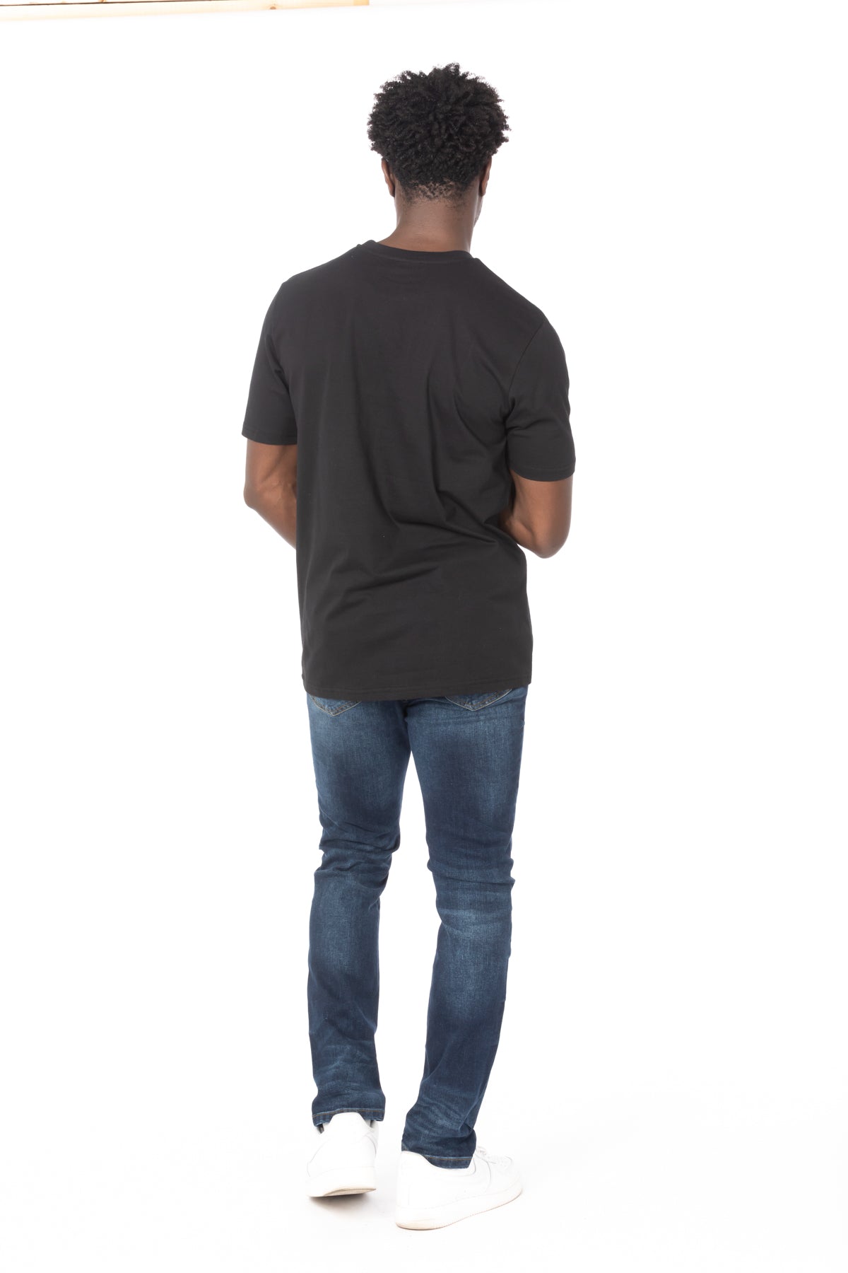 Solid Black Stripe Gray Cotton T-Shirt