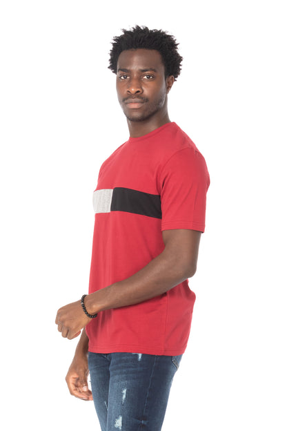 Solid Maroon Stripe Cotton T-Shirt