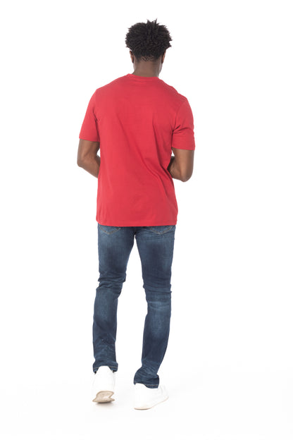 Solid Maroon Stripe Cotton T-Shirt