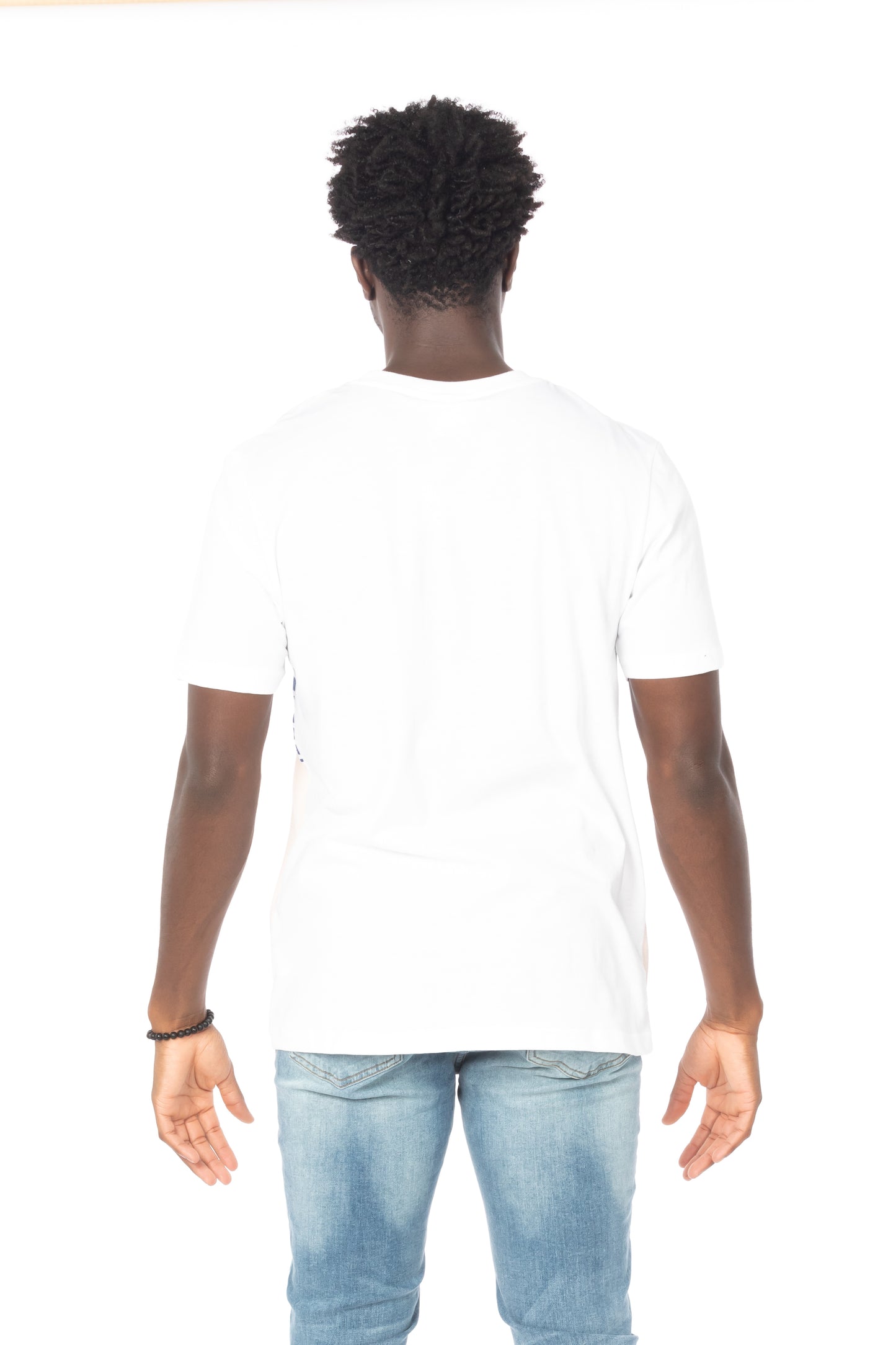 Pink-Navy Stripe Pocket Cotton T-Shirt