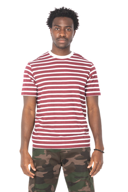 Maroon White Stripe T-Shirt