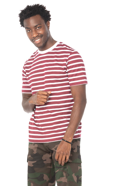 Maroon White Stripe T-Shirt