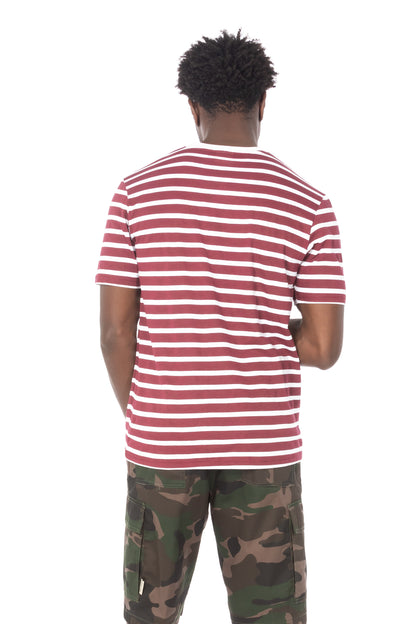 Maroon White Stripe T-Shirt