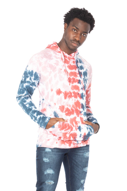 TIE DYE LIGHTWEIGHT HOODIE #PINK BLUE