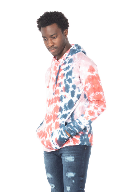 TIE DYE LIGHTWEIGHT HOODIE #PINK BLUE