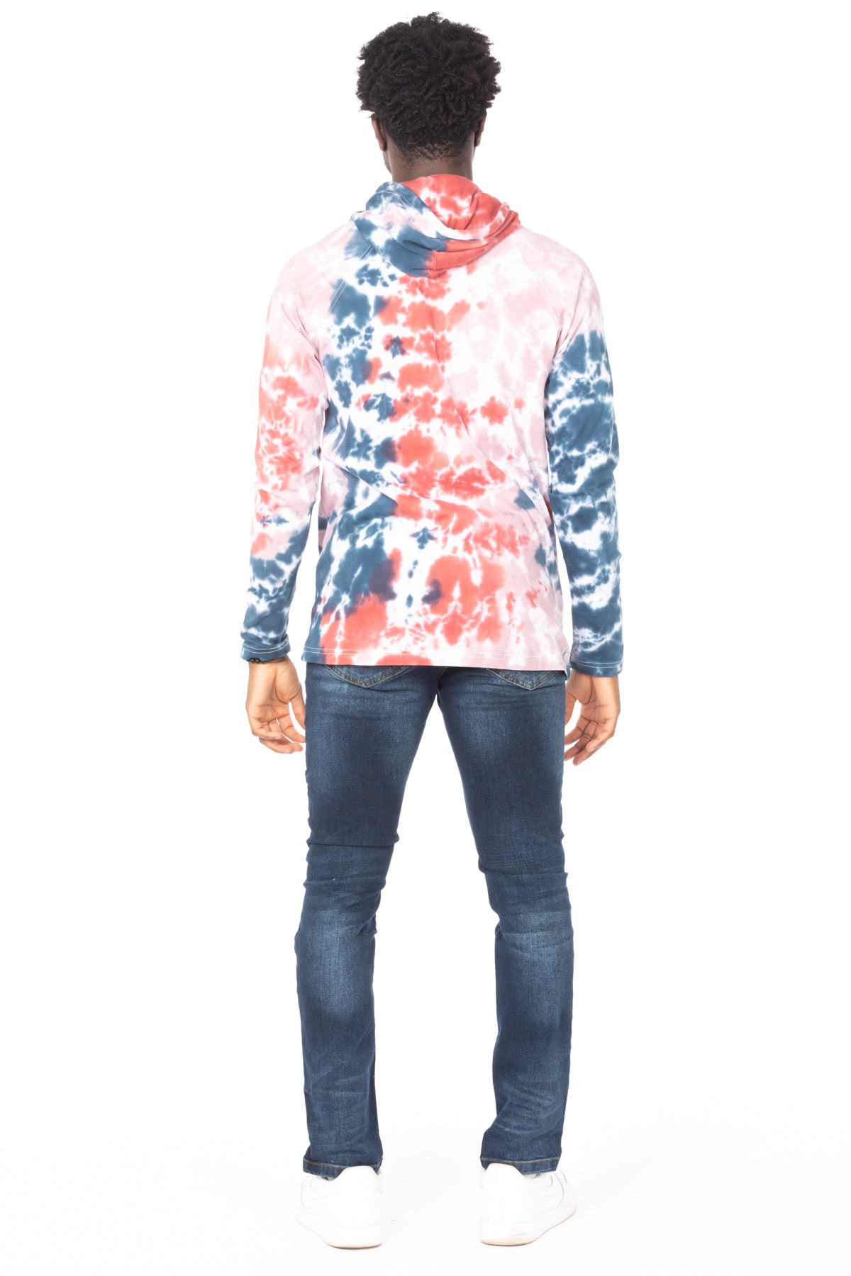 TIE DYE LIGHTWEIGHT HOODIE #PINK BLUE
