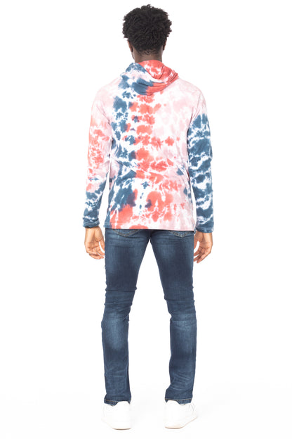 TIE DYE LIGHTWEIGHT HOODIE #PINK BLUE