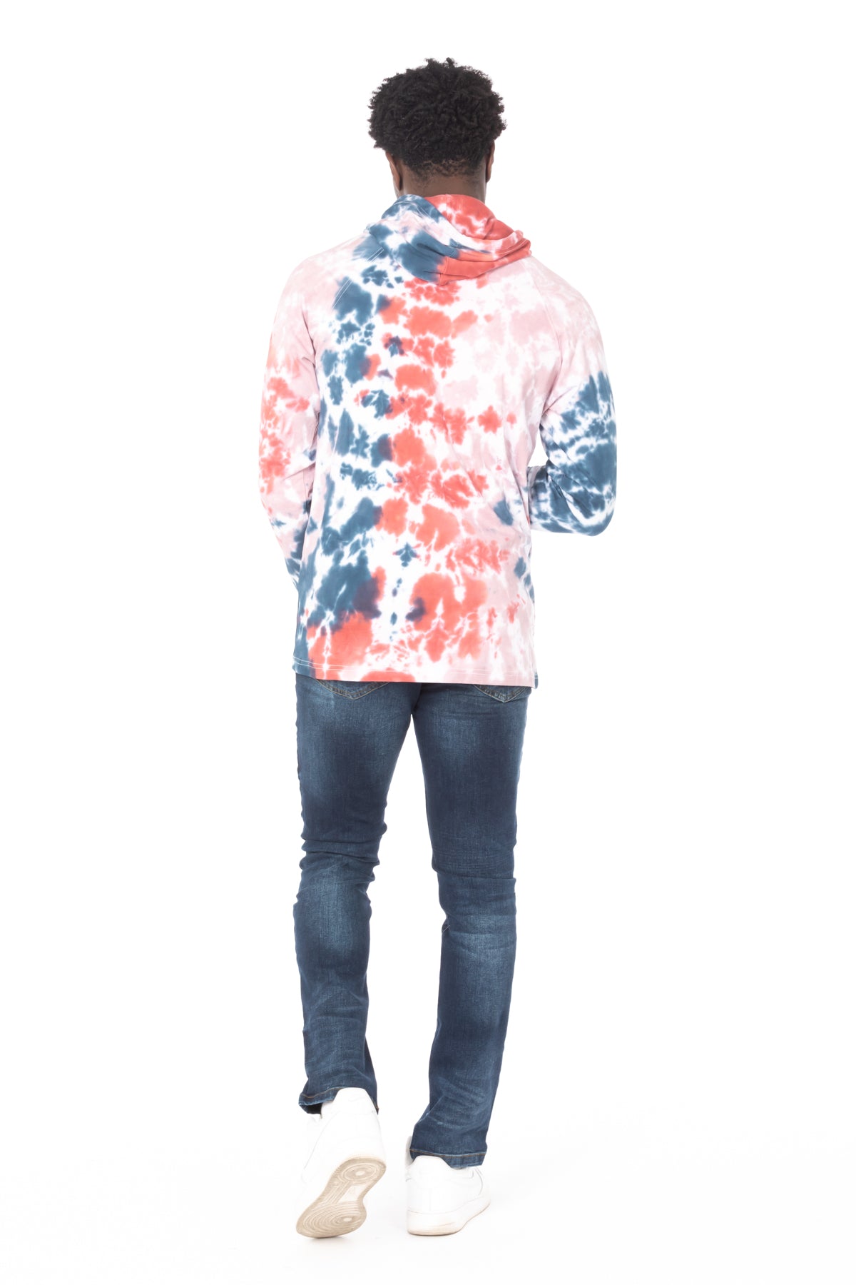 TIE DYE LIGHTWEIGHT HOODIE #PINK BLUE