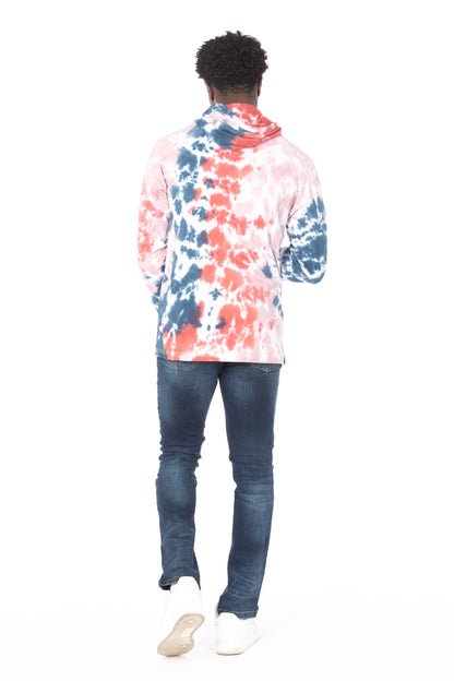 TIE DYE LIGHTWEIGHT HOODIE #PINK BLUE