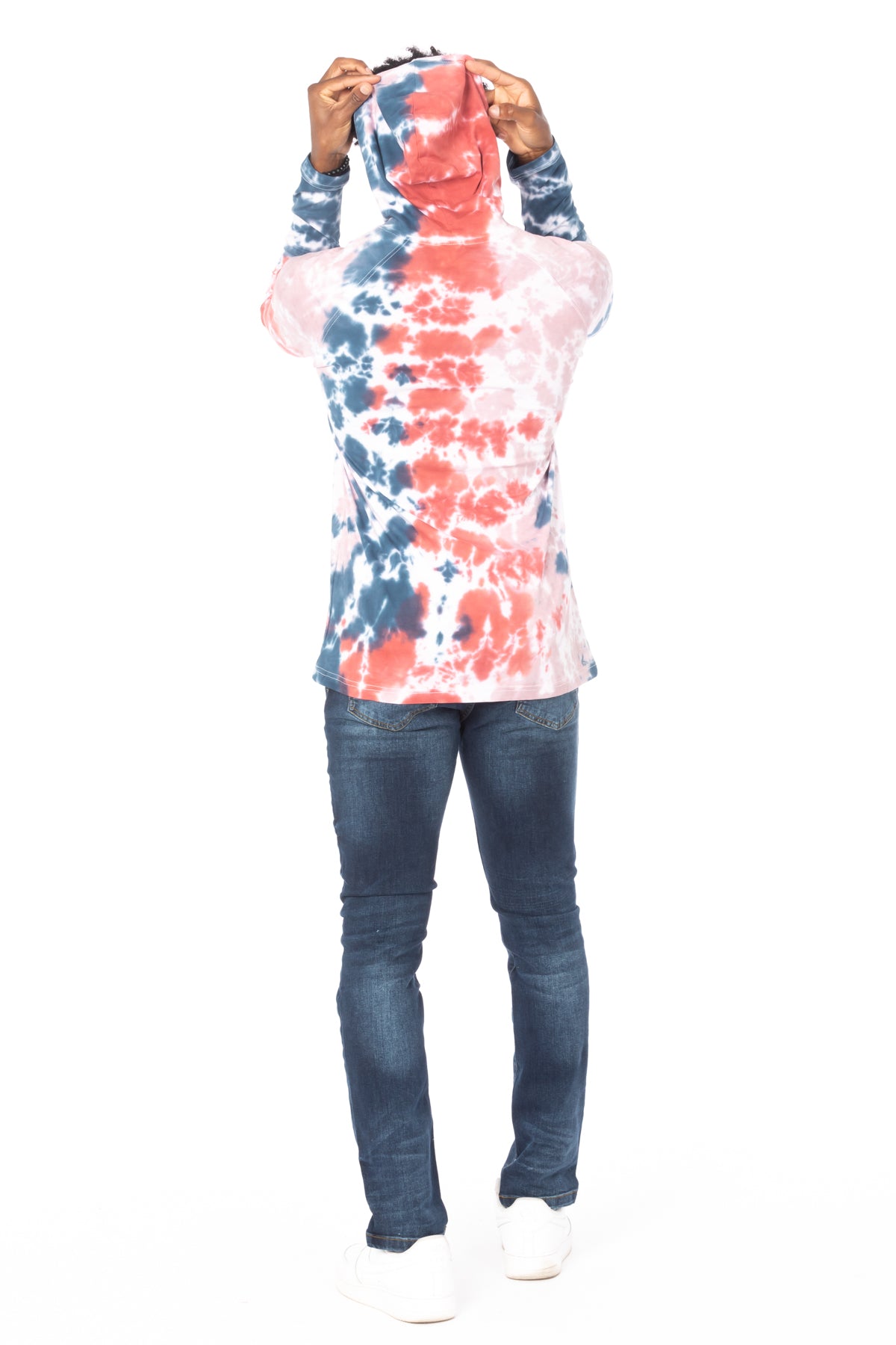 TIE DYE LIGHTWEIGHT HOODIE #PINK BLUE