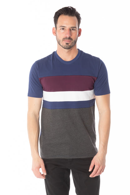 Solid Charcoal Navy Stripe T-Shirt