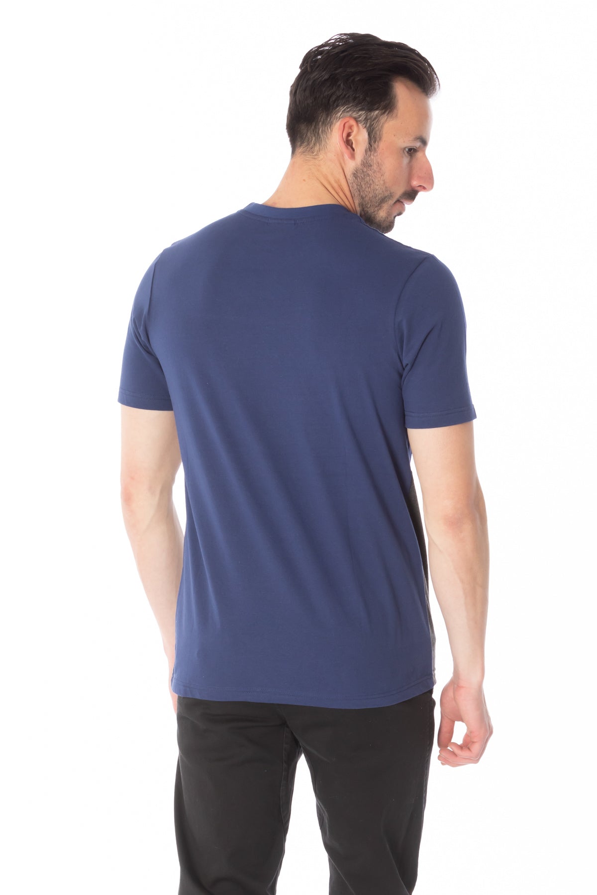 Solid Charcoal Navy Stripe T-Shirt