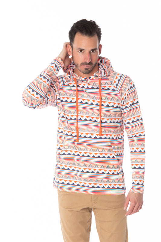 MULTI AZTEC PRINT LIGHT WEIGHT HOODIE