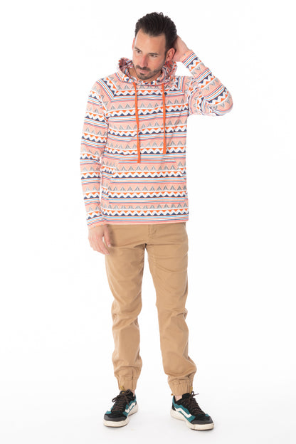 MULTI AZTEC PRINT LIGHT WEIGHT HOODIE