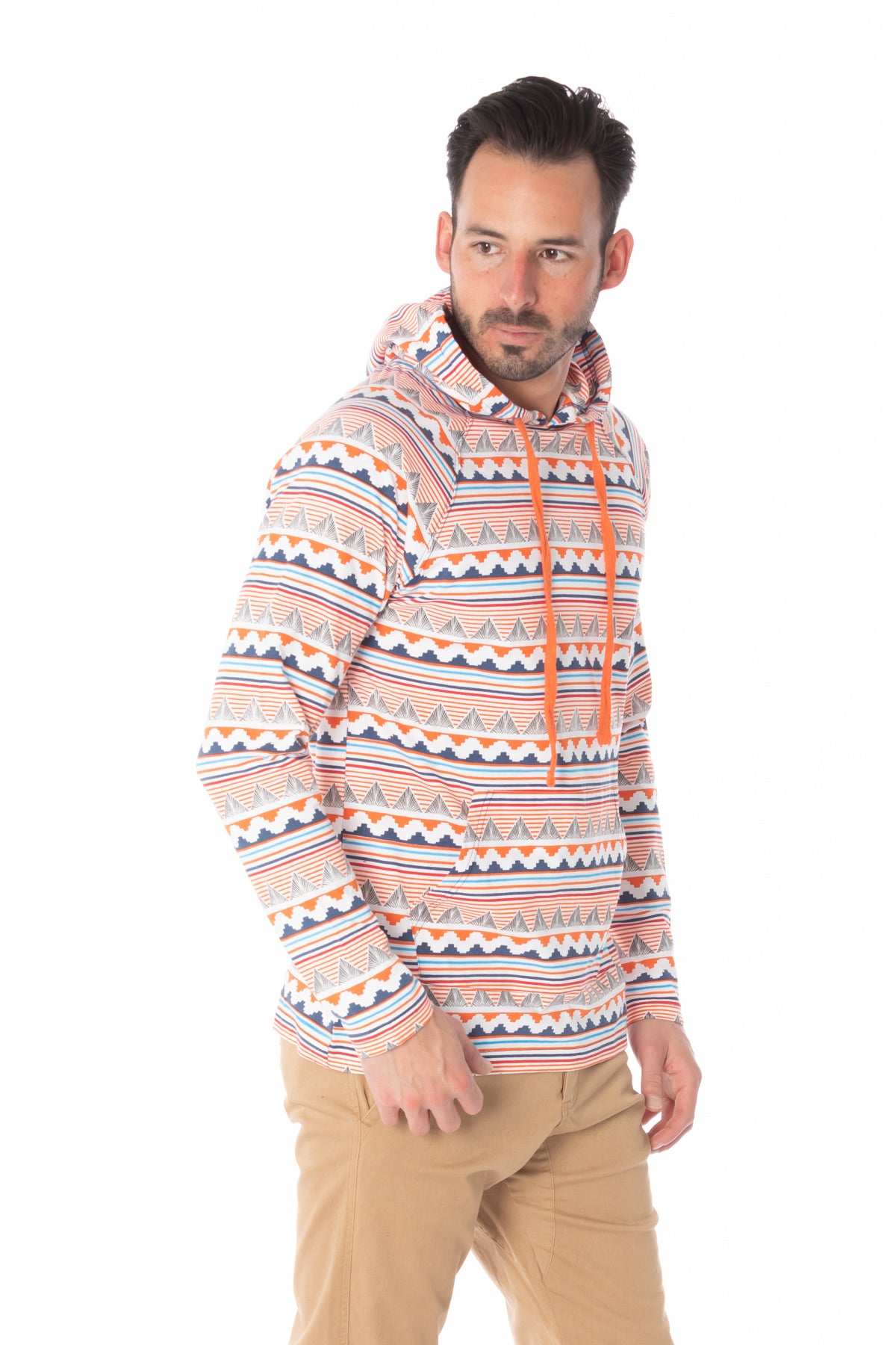 MULTI AZTEC PRINT LIGHT WEIGHT HOODIE