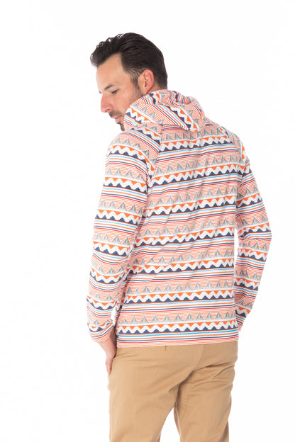 MULTI AZTEC PRINT LIGHT WEIGHT HOODIE