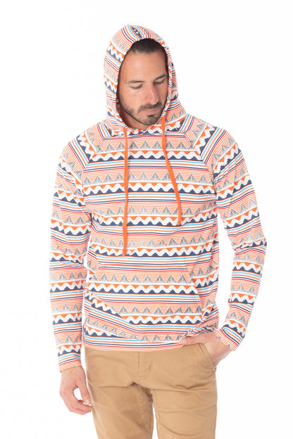 MULTI AZTEC PRINT LIGHT WEIGHT HOODIE
